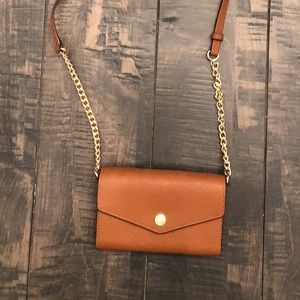 MICHAEL KORS Small Tan Leather Crossbody